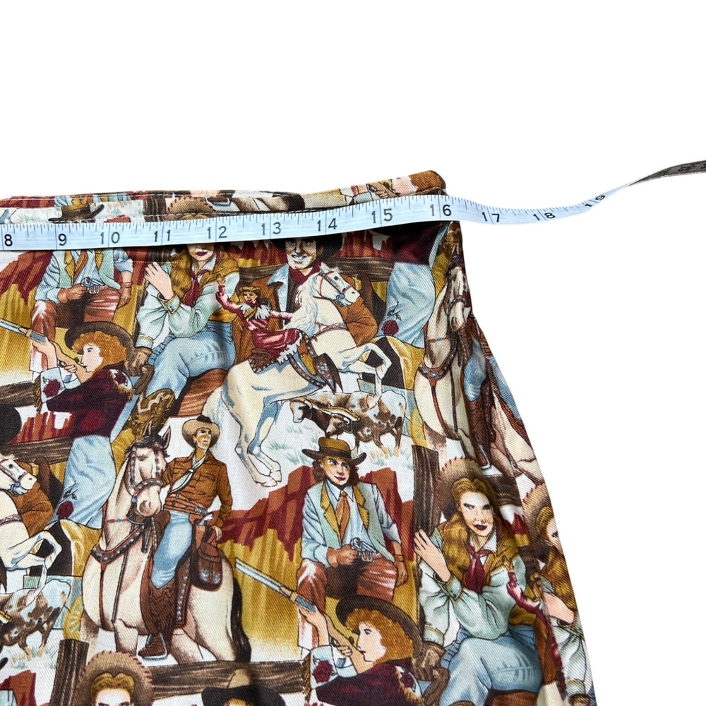 Western Print Maxi Skirt Cowboy Cowgirl Rodeo Ruffle Hem‎ Long Skirt - Picture 5 of 9